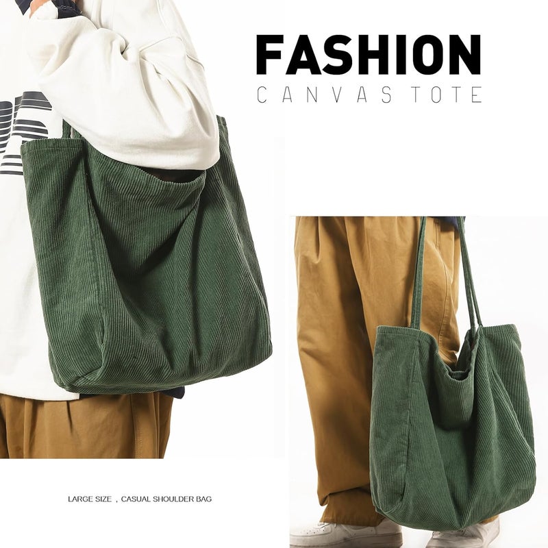 YAVCOOL Canvas Tote Bag for Women Large Hobo Shoulder Bag for Work Travel Casual Message Bag Tote Purse handbags - Image 3